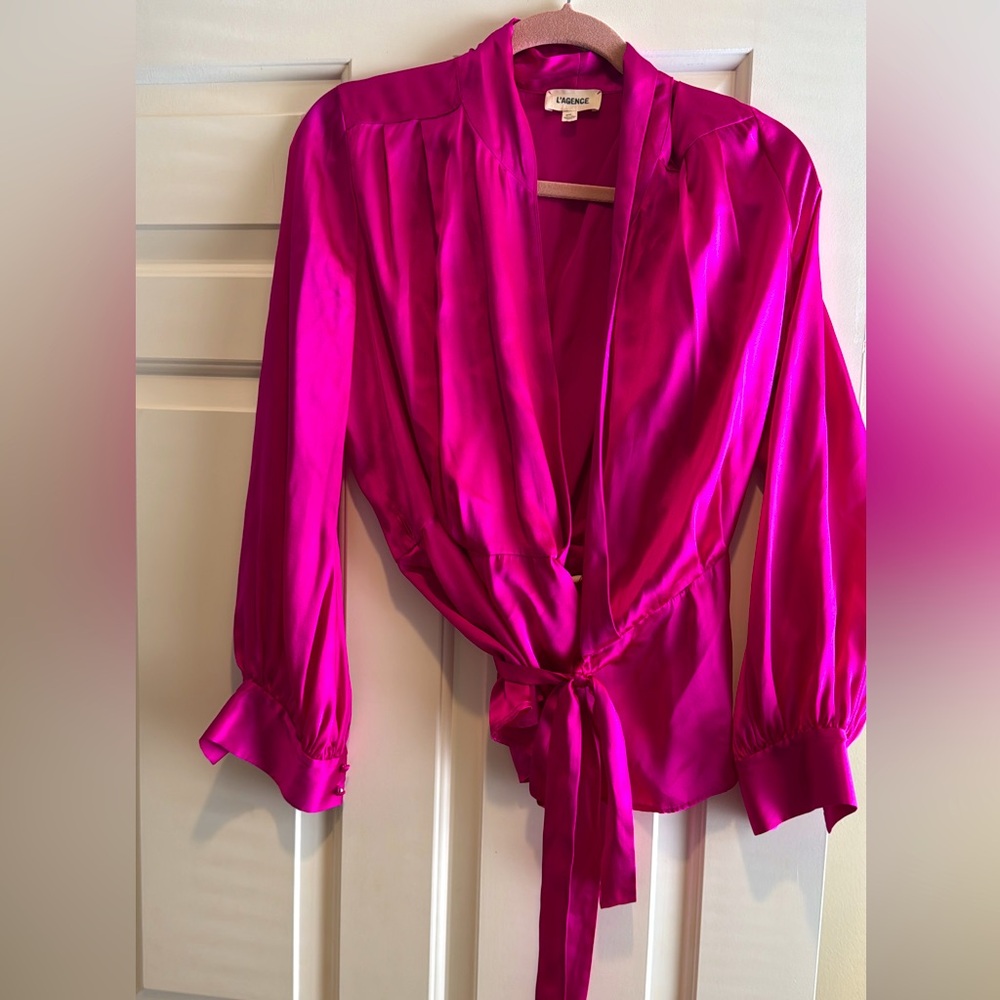 Lagence marsden wrap blouse 100% silk M